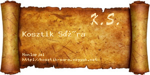 Kosztik Sára névjegykártya